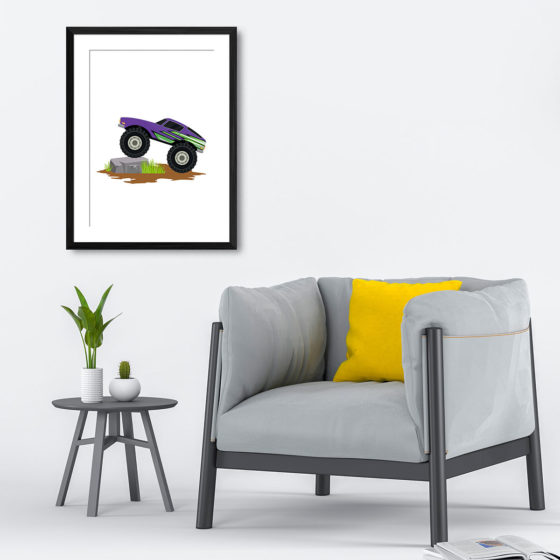 Purple Streaks Monster Truck Print - Image 4