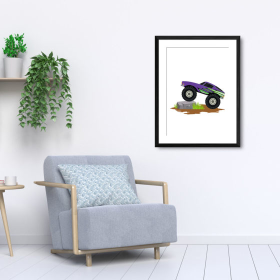 Purple Streaks Monster Truck Print - Image 5