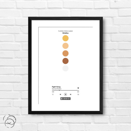 Rachel Platten Wildfire Fight Song Spotify Track Print