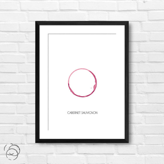 Red Wine Ring Stain And Name Cabernet Sauvignon Print
