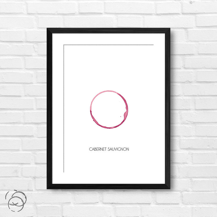 Red Wine Ring Stain And Name Cabernet Sauvignon Print