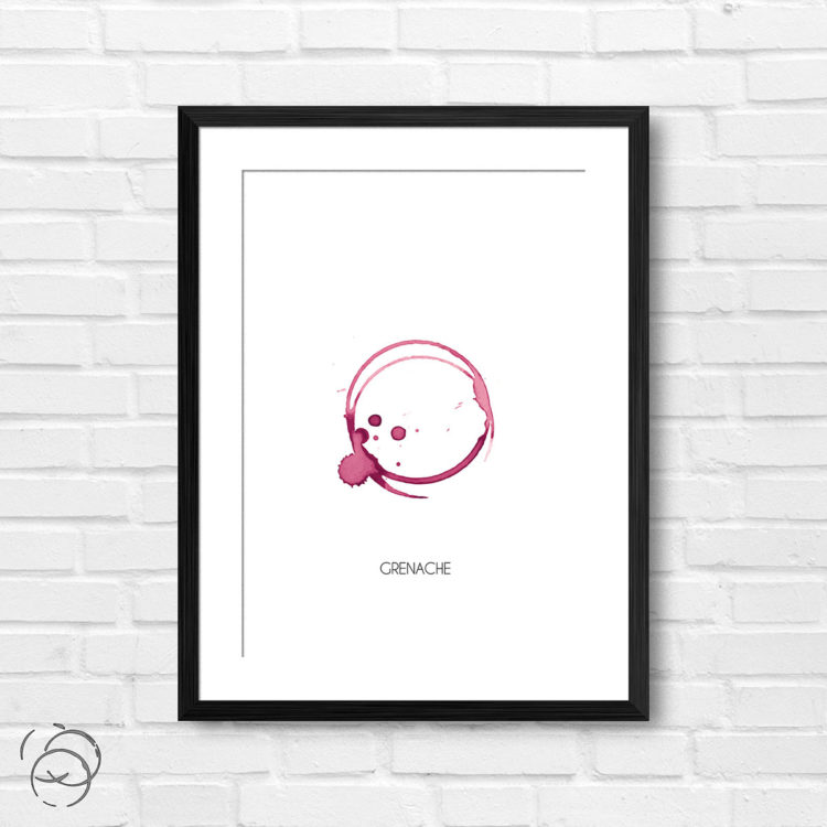 Red Wine Ring Stain And Name Grenache Print