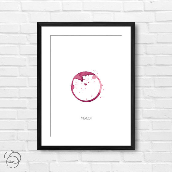 Red Wine Ring Stain And Name Merlot Print
