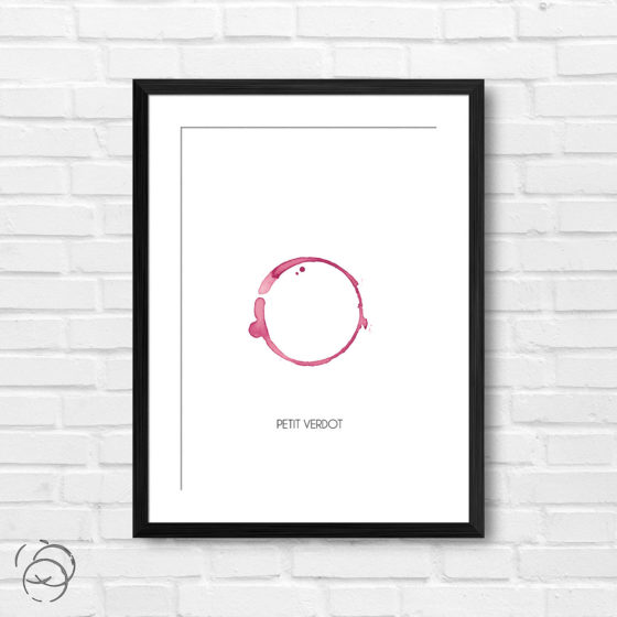 Red Wine Ring Stain And Name Petit Verdot Print