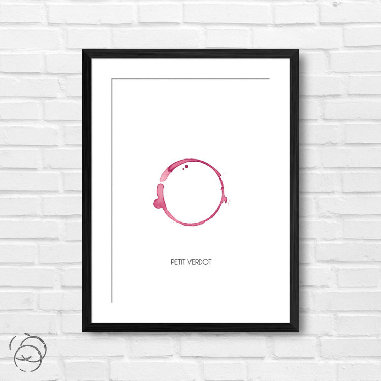 Red Wine Ring Stain And Name Petit Verdot Print