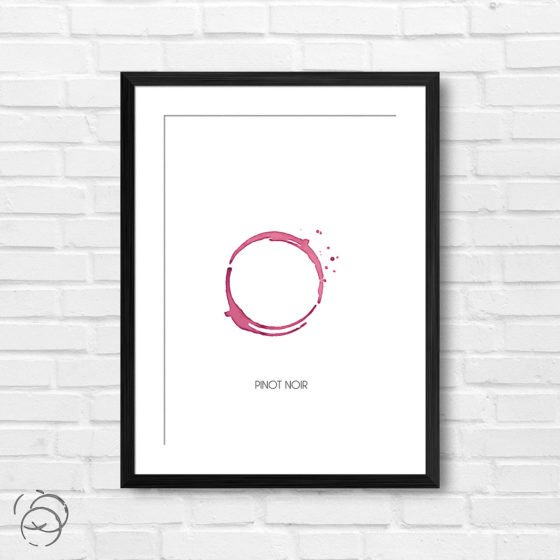 Red Wine Ring Stain And Name Pinot Noir Print