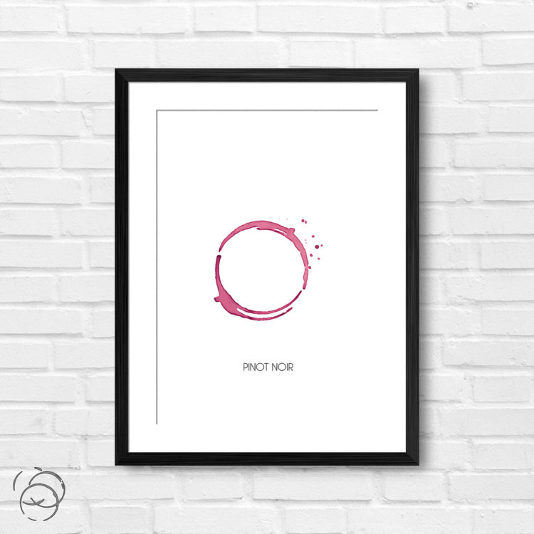 Red Wine Ring Stain And Name Pinot Noir Print