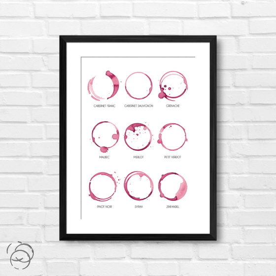 Red Wine Ring Stain And Name Print
