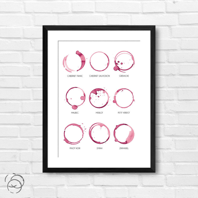 Red Wine Ring Stain And Name Print