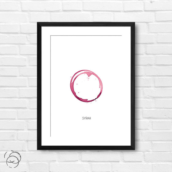 Red Wine Ring Stain And Name Syrah Print