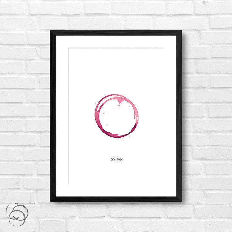 Red Wine Ring Stain And Name Syrah Print