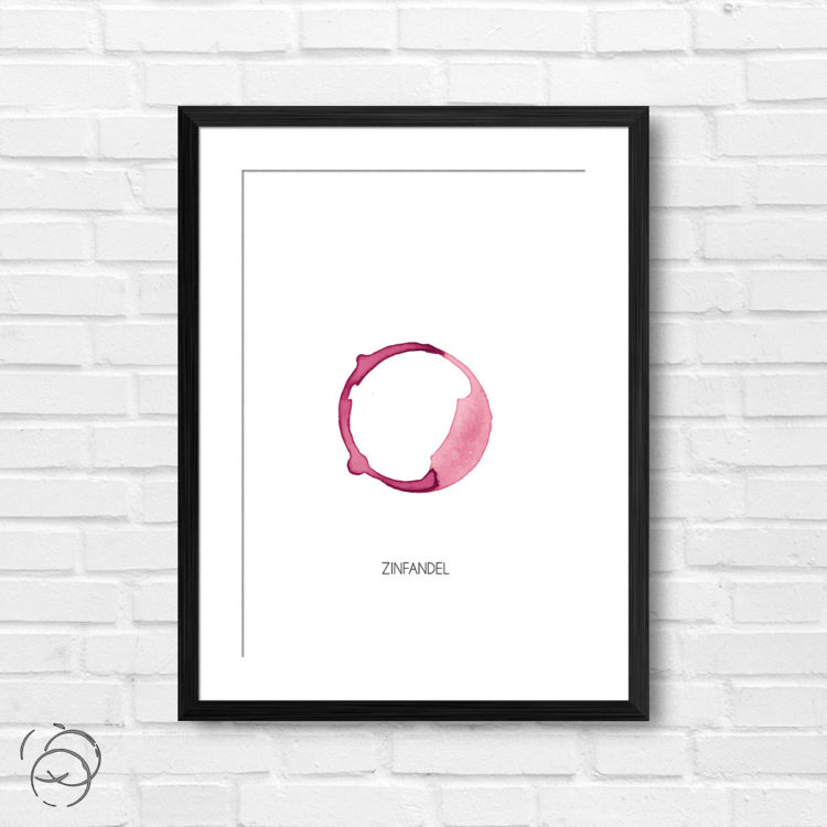 Red Wine Ring Stain And Name Zinfandel Print