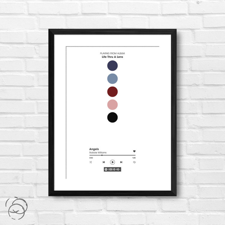 Robbie Williams Life Thru A Lens Angels Spotify Track Print