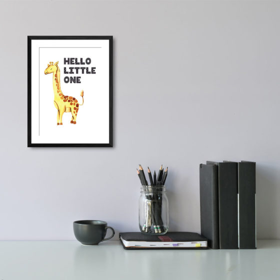 Safari Animal Giraffe Hello Little One Print - Image 2