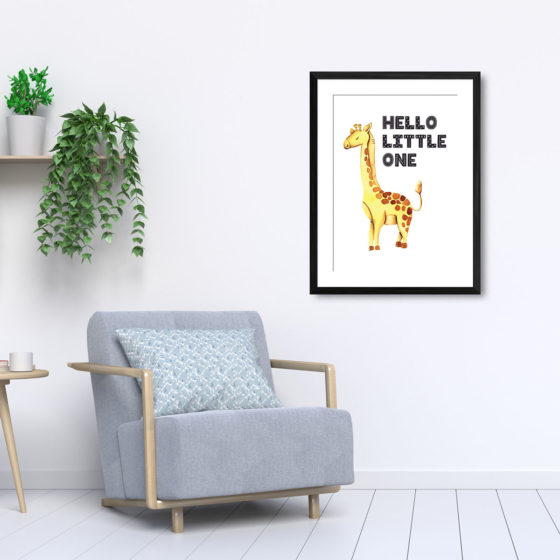 Safari Animal Giraffe Hello Little One Print - Image 5