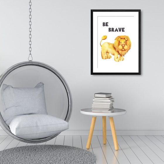Safari Animal Lion Be Brave Print - Image 3