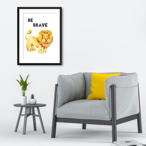 Safari Animal Lion Be Brave Print - Image 4