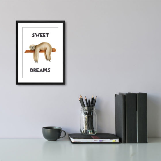 Safari Animal Sloth Sweet Dreams Print - Image 2