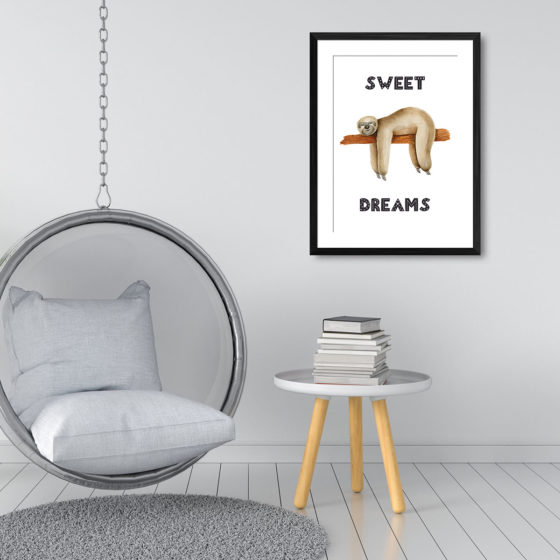 Safari Animal Sloth Sweet Dreams Print - Image 3