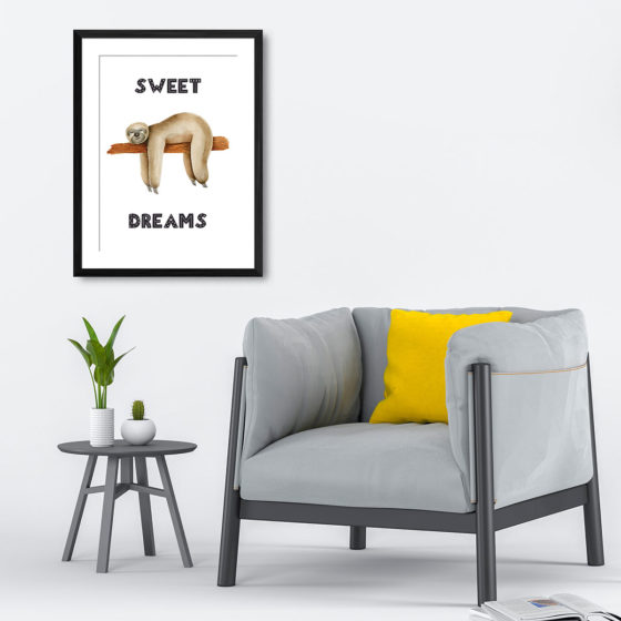 Safari Animal Sloth Sweet Dreams Print - Image 4