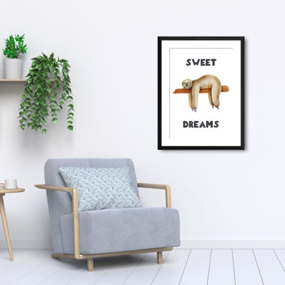 Safari Animal Sloth Sweet Dreams Print - Image 5