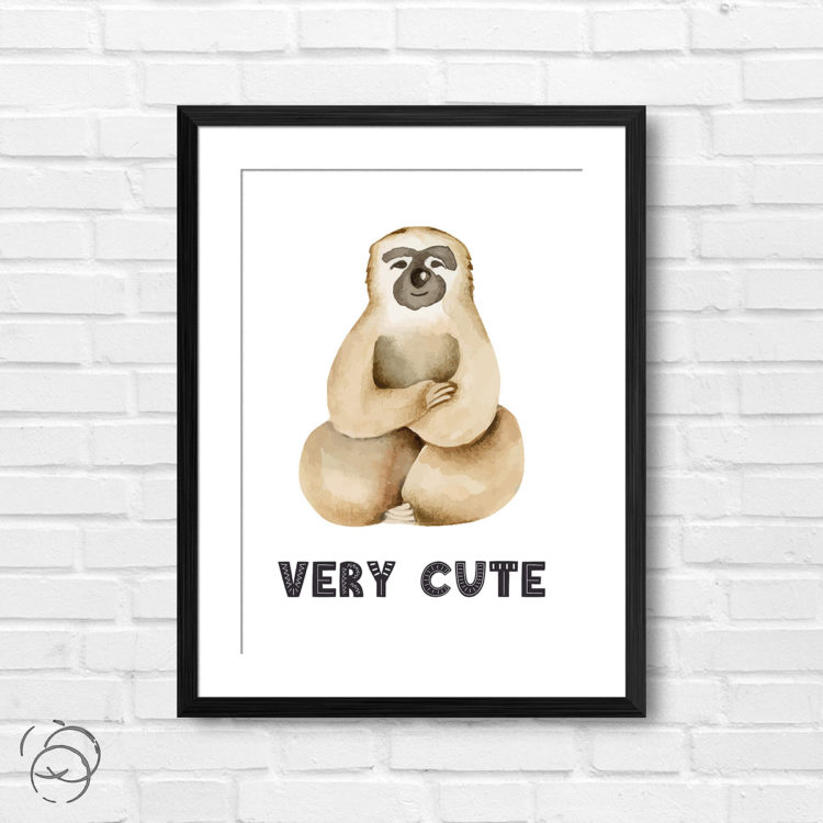 Safari Animal Sloth Very Cute Print