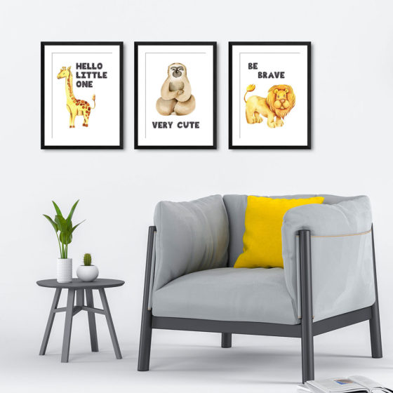 Safari Animals Watercolour Trio Prints - Image 4