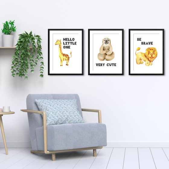 Safari Animals Watercolour Trio Prints - Image 5