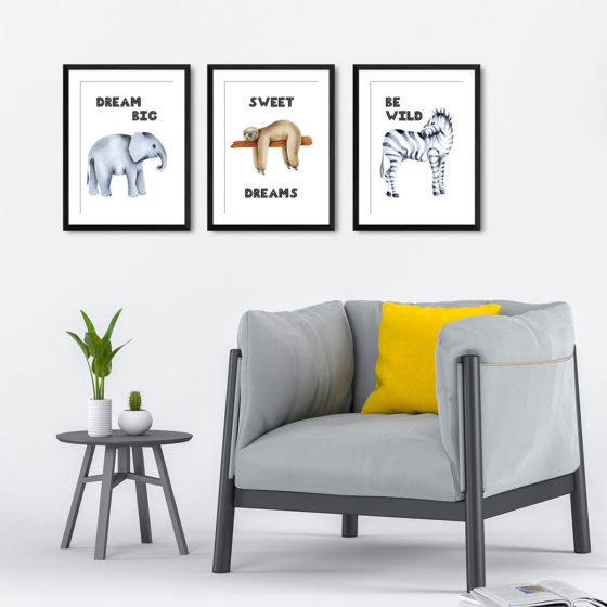 Safari Animals Watercolour Trio Prints - Image 4