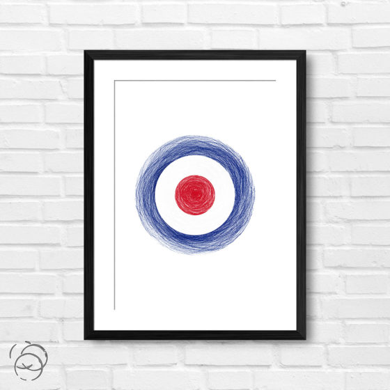 Scribble Effect Of RAF Roundel Spitfire Print