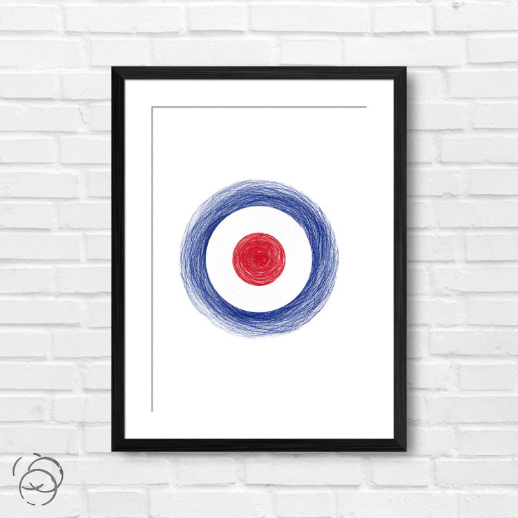 Scribble Effect Of RAF Roundel Spitfire Print