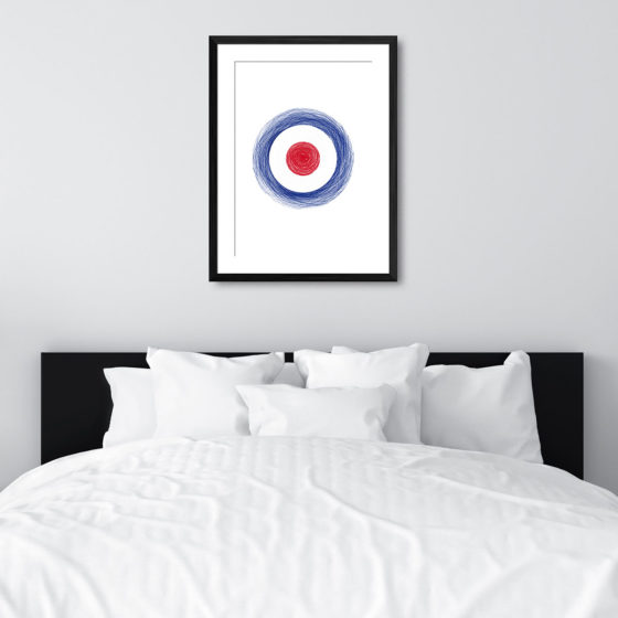 Scribble Effect Of RAF Roundel Spitfire Print - Image 6