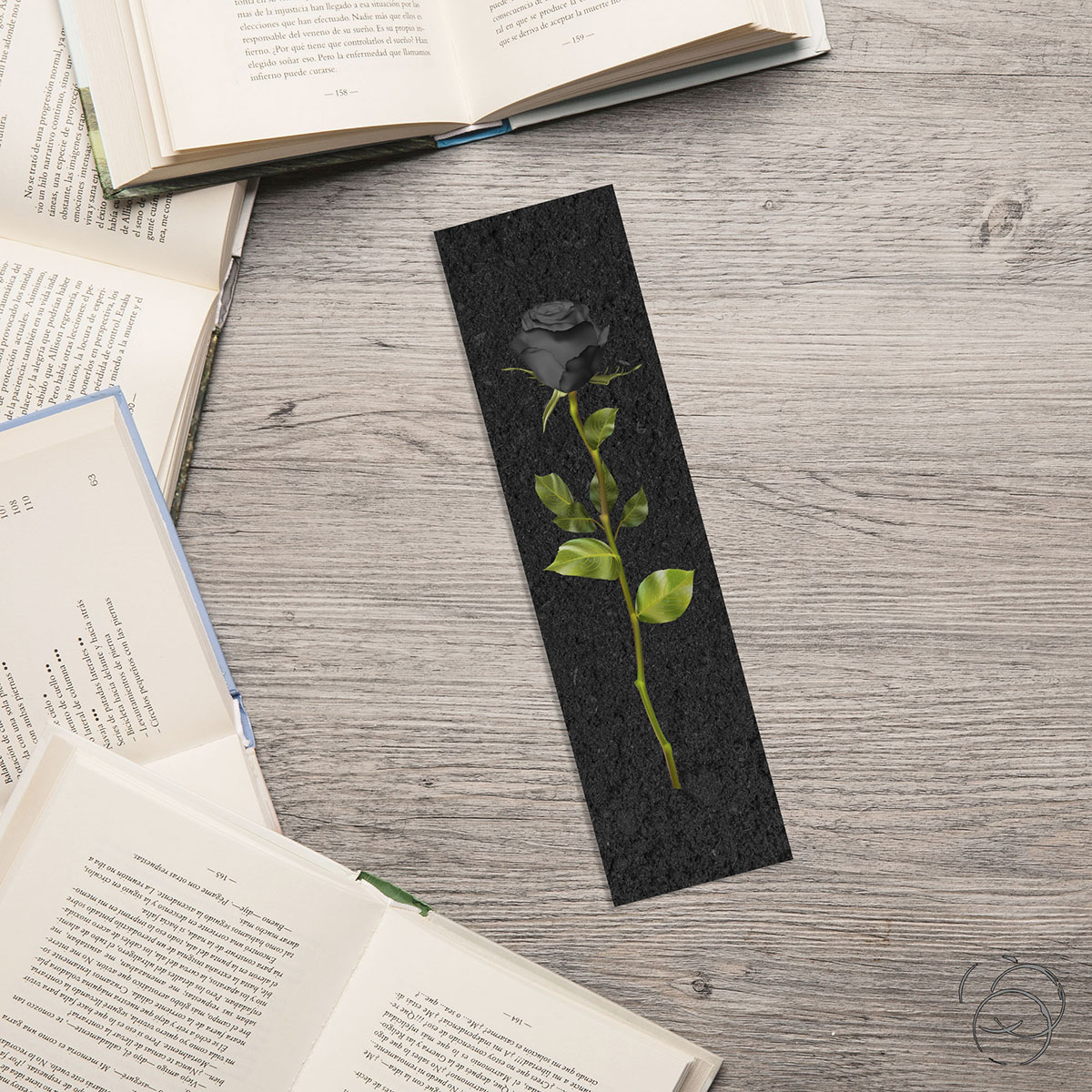 Single Stem Black Rose On Soil Bookmark