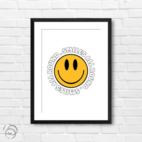 Smiles All Round Smiley Face Print