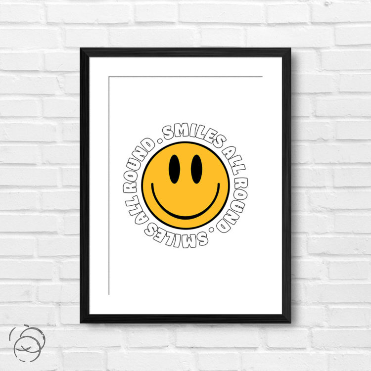 Smiles All Round Smiley Face Print