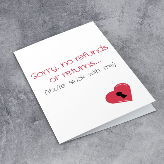 Sorry No Refunds Or Returns Card - Image 2