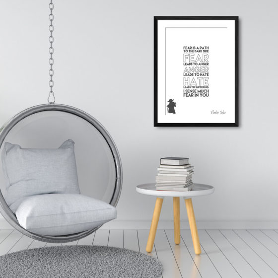 Star Wars Fear Is A Path To The Dark Side Quote Yoda Print - Image 3
