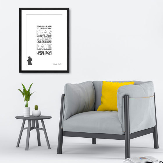 Star Wars Fear Is A Path To The Dark Side Quote Yoda Print - Image 4