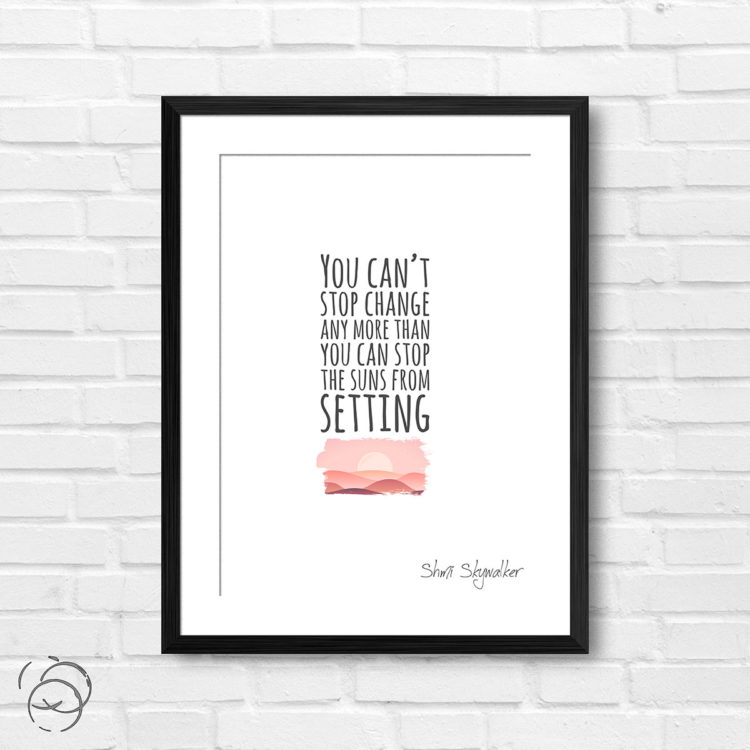 Star Wars You Can't Stop Change Quote Shmi Skywalker Print