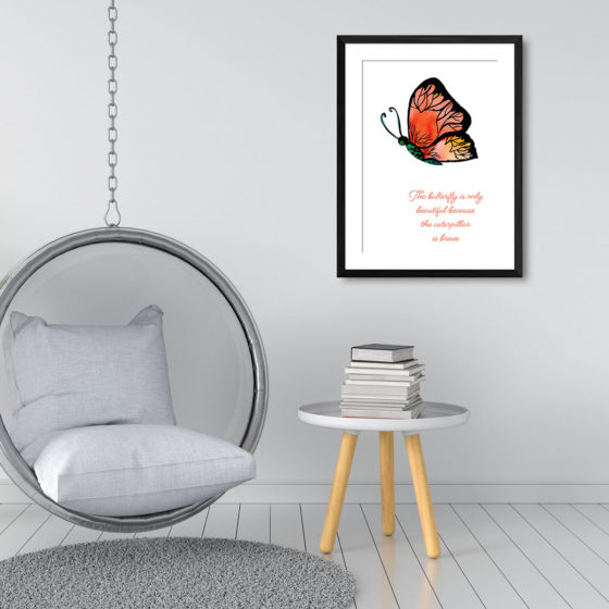 The Butterfly Is Only Beautiful Quote Print - Image 3