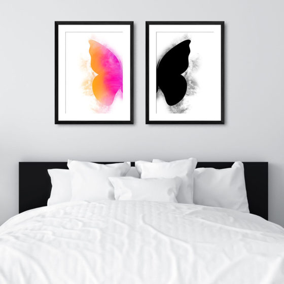 Vibrant Butterfly Featuring Smoke Dispersion Effect Duo Prints - Image 6