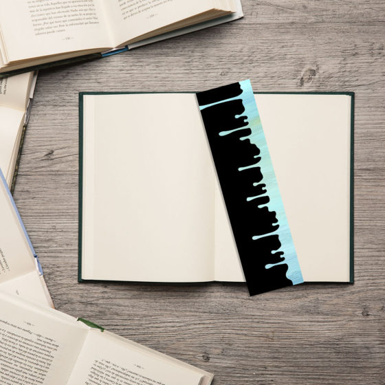 Vibrant Dripping Liquid Cyan Blue Bookmark - Image 2