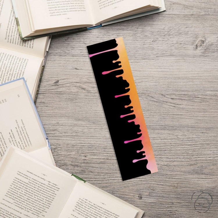 Vibrant Dripping Liquid Orange Pink Bookmark