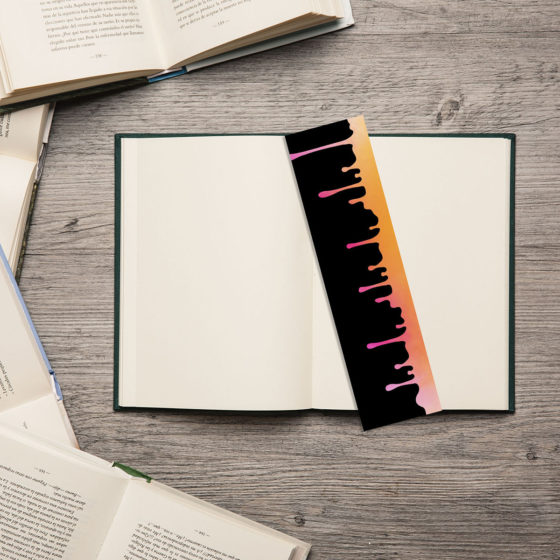 Vibrant Dripping Liquid Orange Pink Bookmark - Image 2