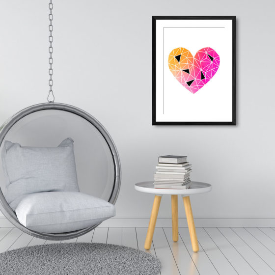 Vibrant Polygonal Deconstructed Heart Print - Image 3