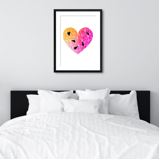 Vibrant Polygonal Deconstructed Heart Print - Image 6