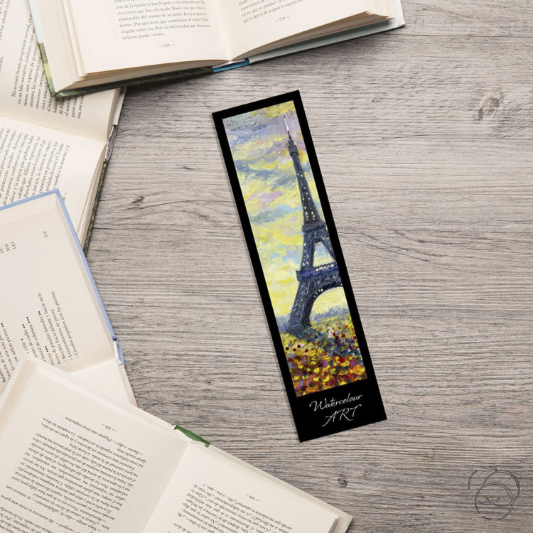 Watercolour Art Paris Eiffel Tower Bookmark