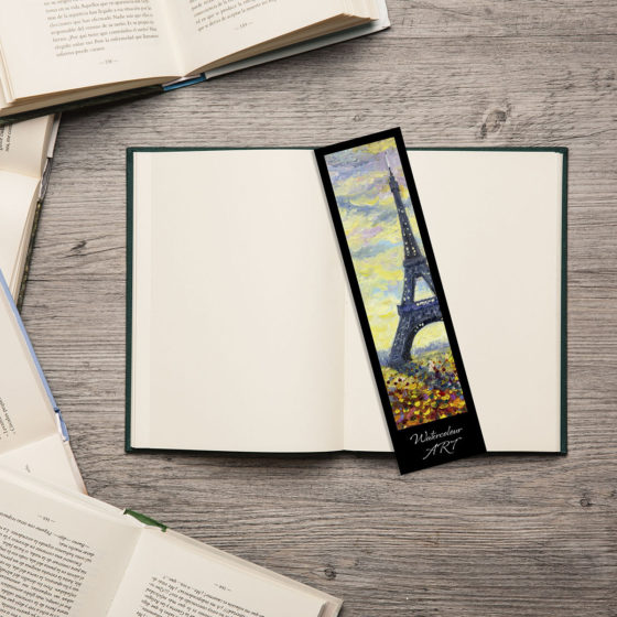 Watercolour Art Paris Eiffel Tower Bookmark - Image 2