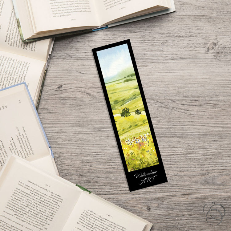 Watercolour Art Spring Meadow Bookmark