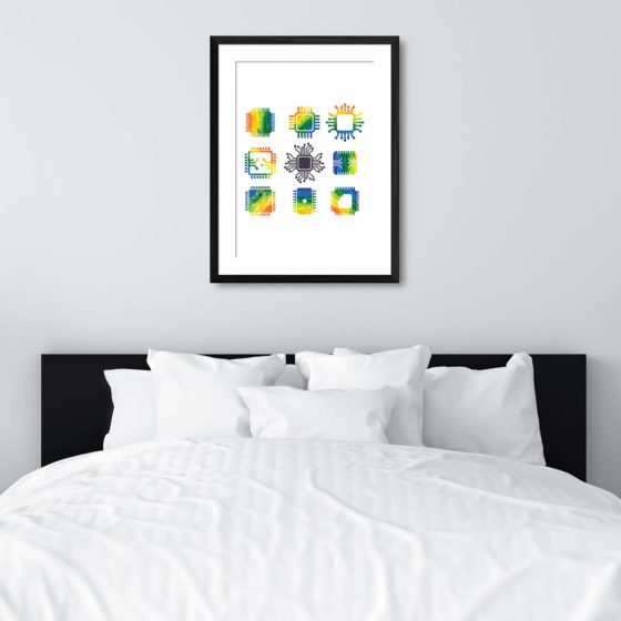 Watercolour Computer Chips Print - Image 6